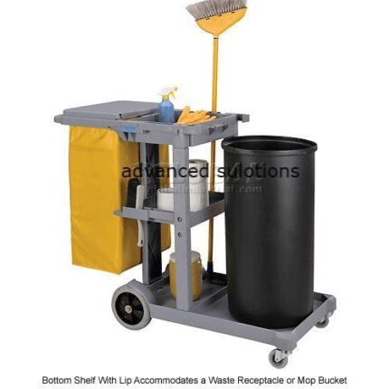 Global™ Janitor Cart Gray with 25 Gallon Vinyl Bag